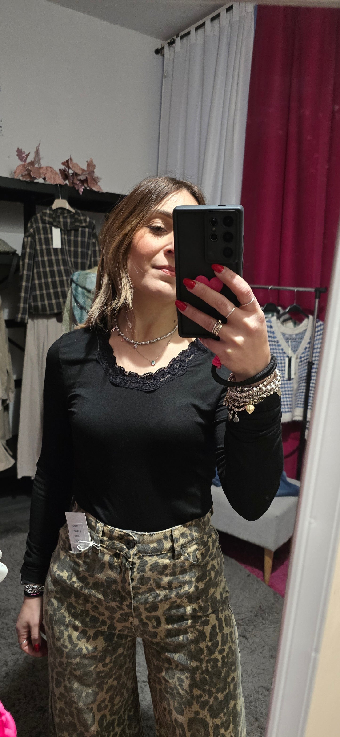 T shirt viscosa pizzo