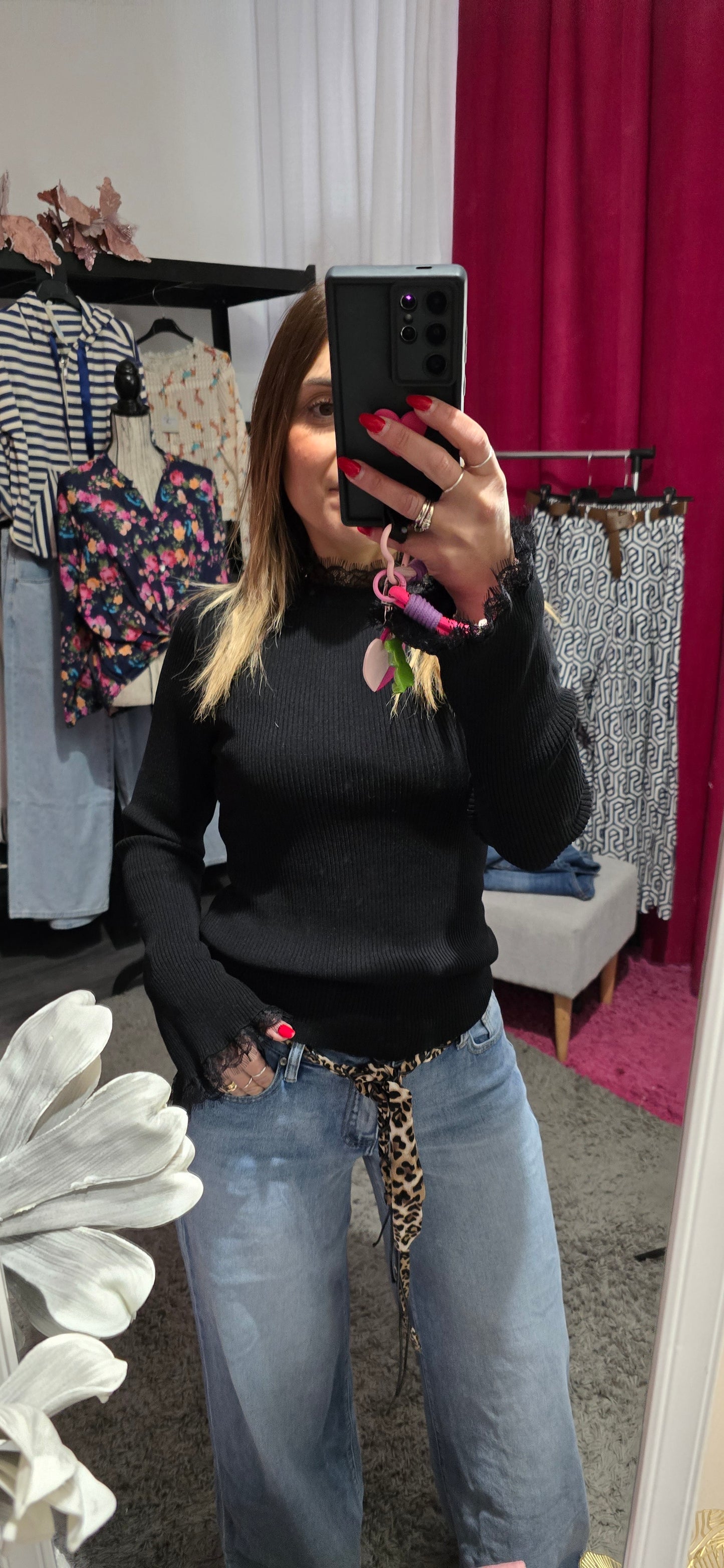 Maglioncino nero pizzo