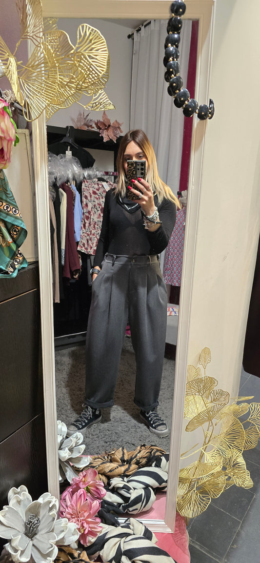 Pantalone carota grigio