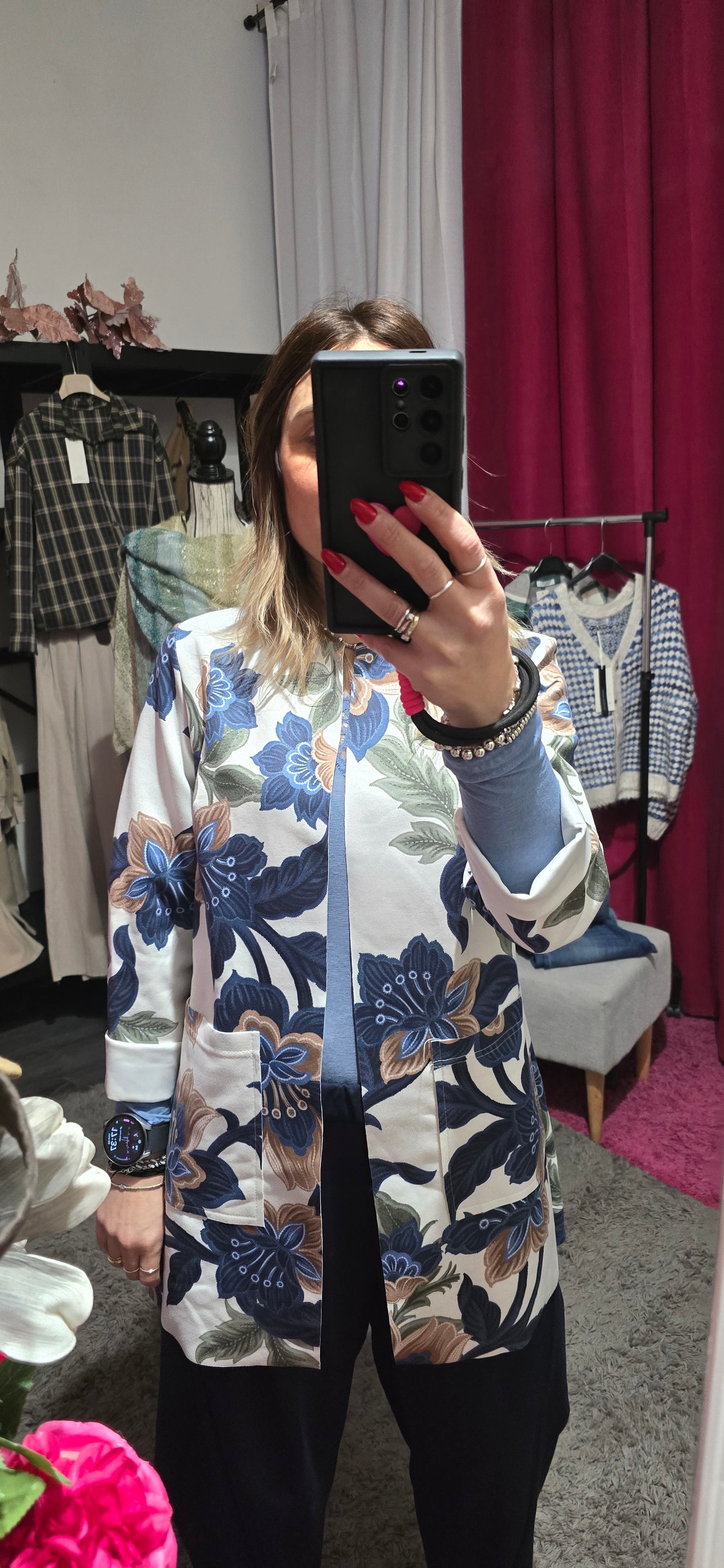 Spolverino suede fiori