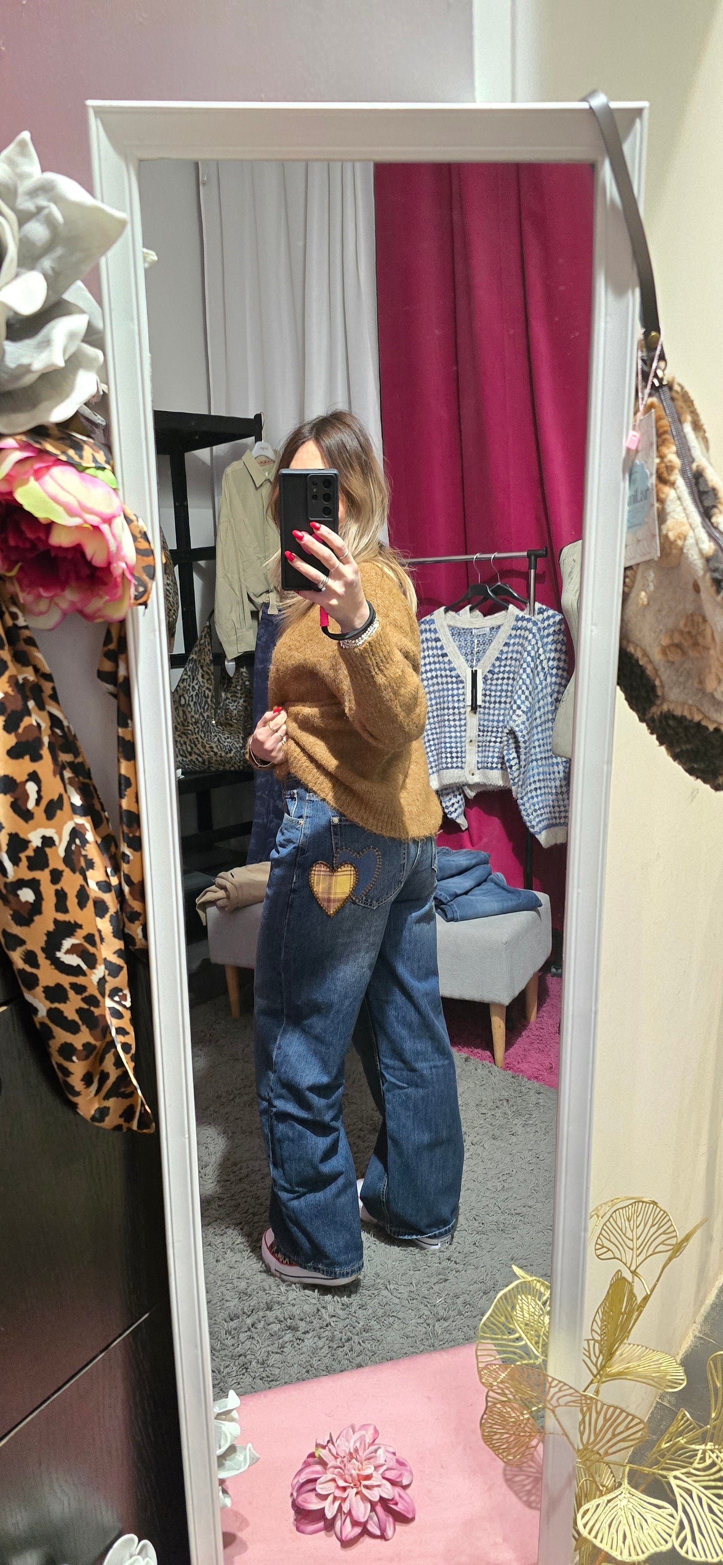 Jeans palazzo cuori