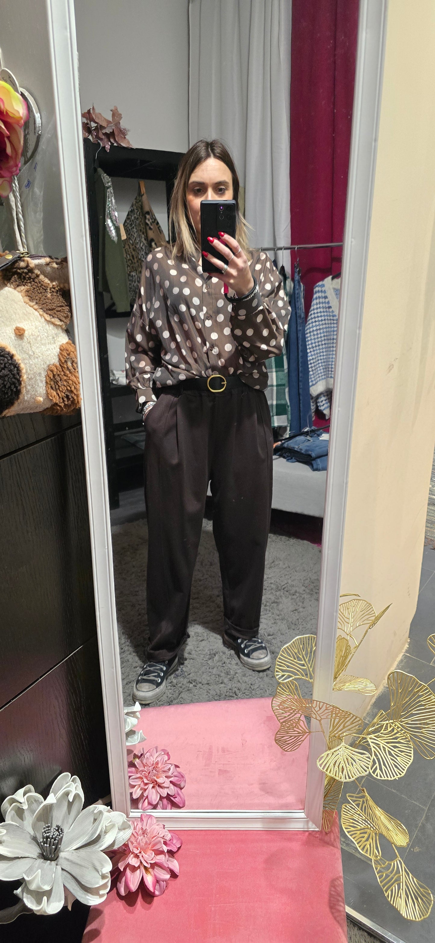 Pantalone regular moro con cintura