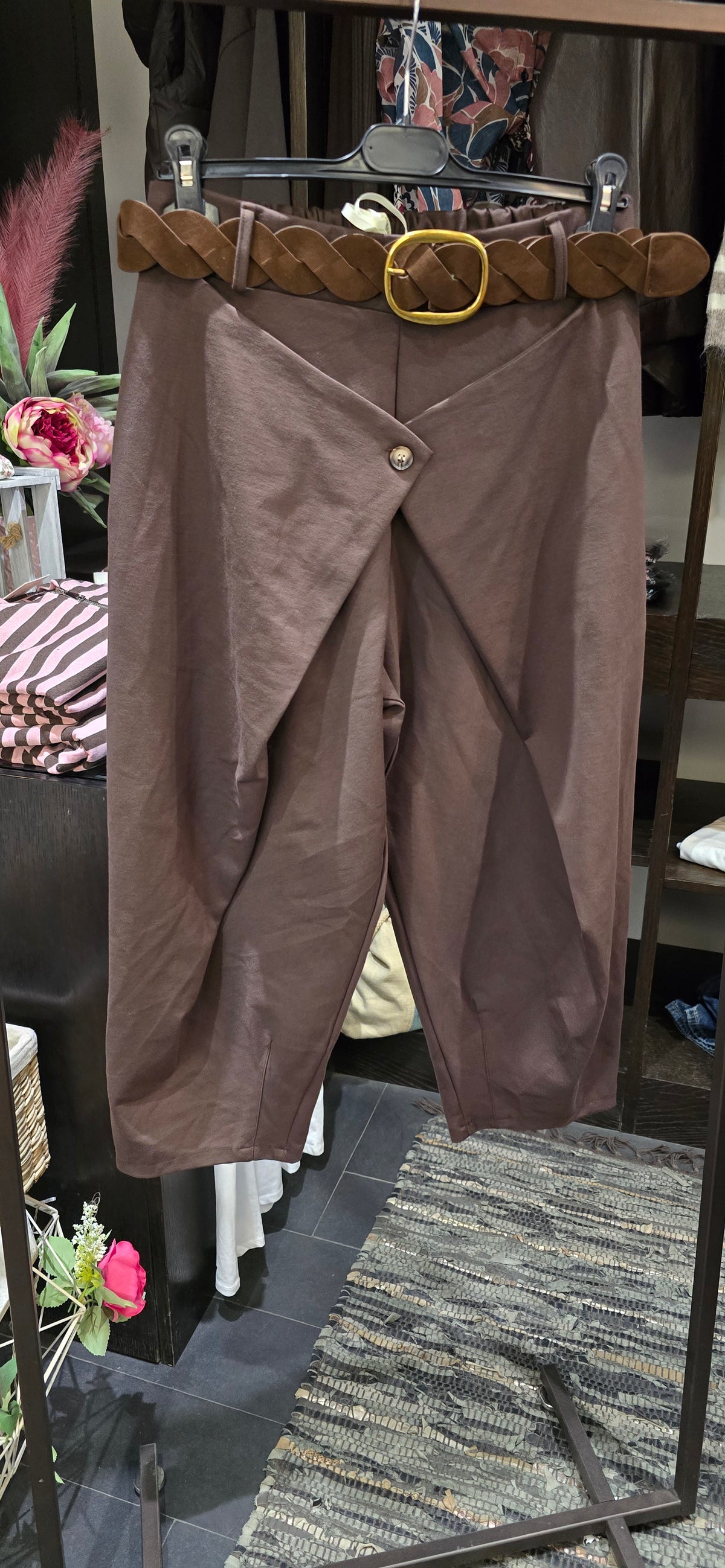Pantalone punto milano con patta moro