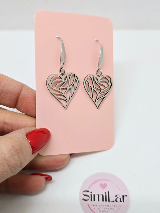 Orecchino cuore filigrana