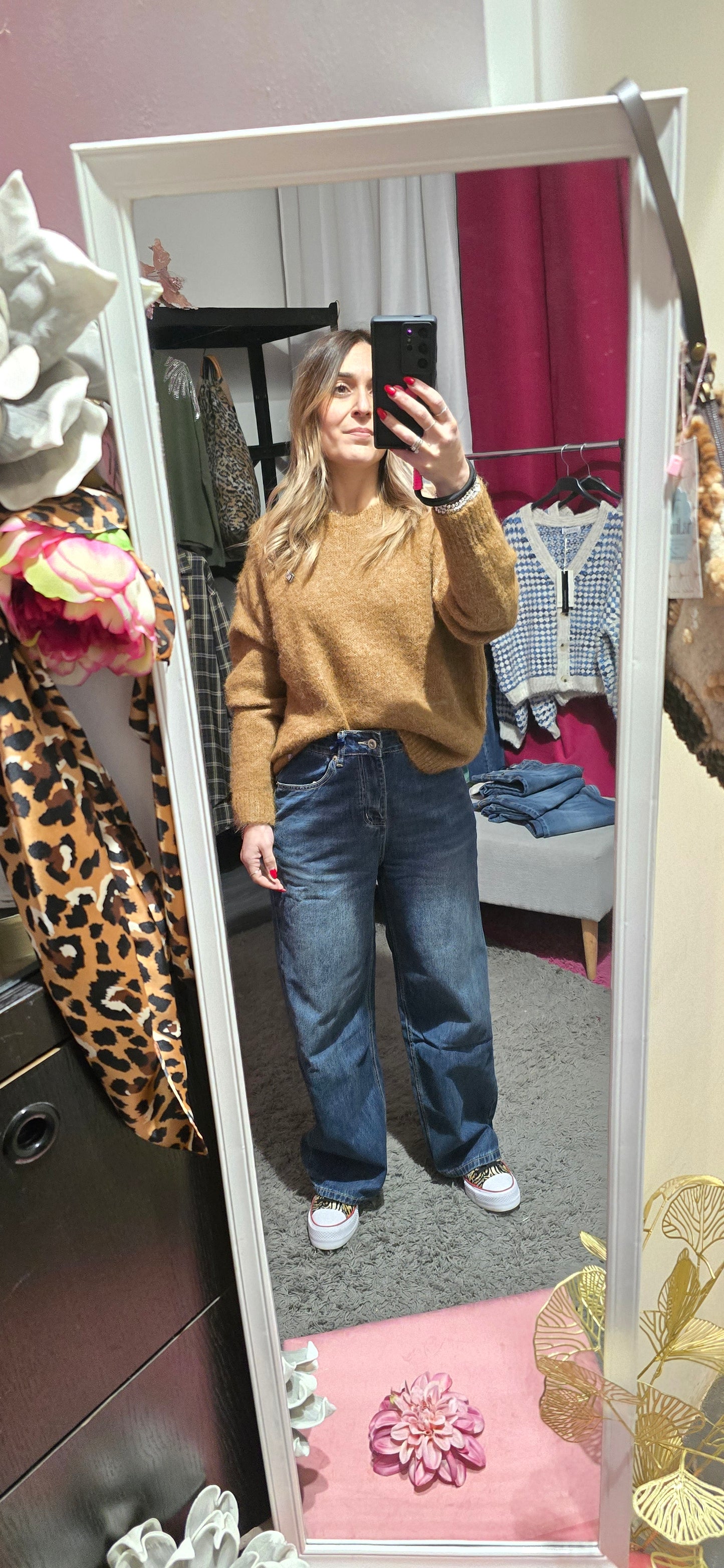 Jeans palazzo cuori