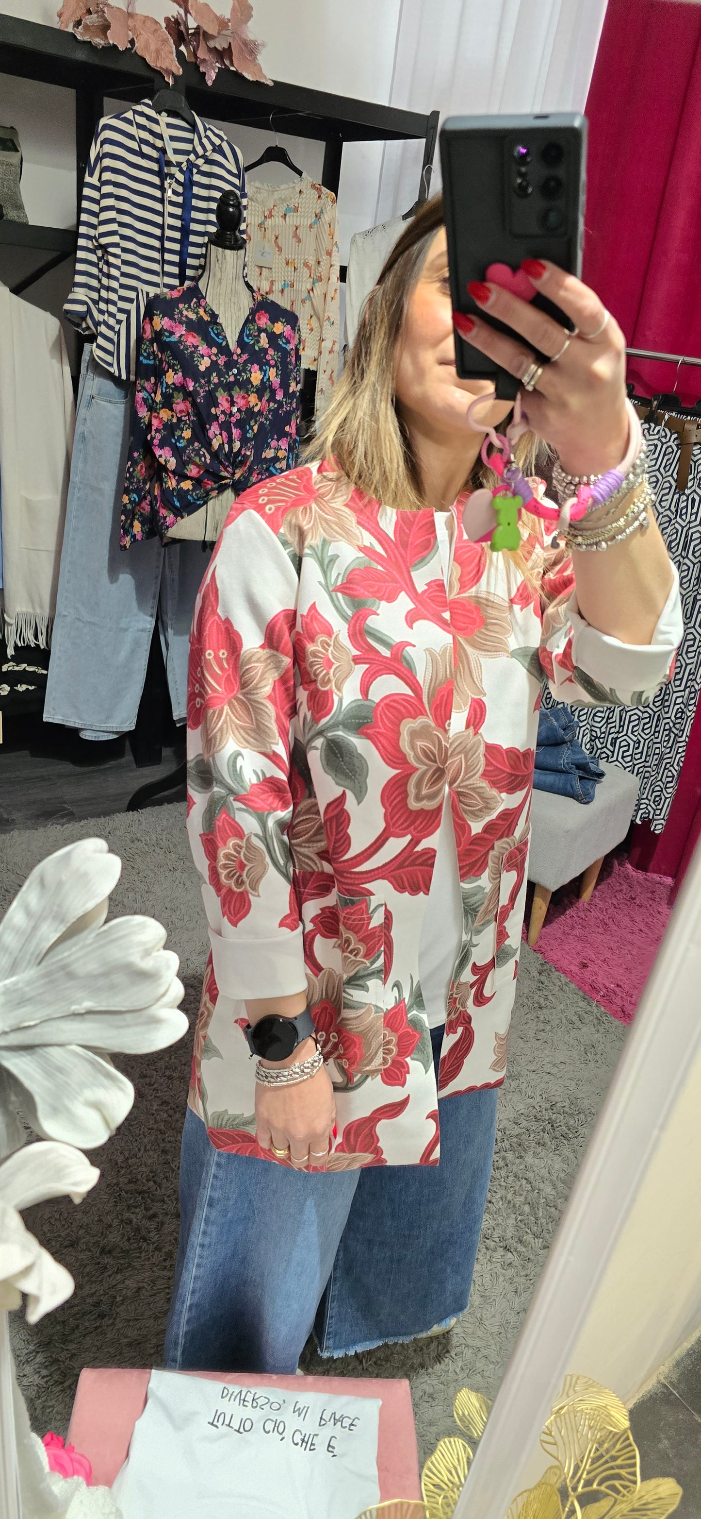 Spolverino leggero fantasia floreale