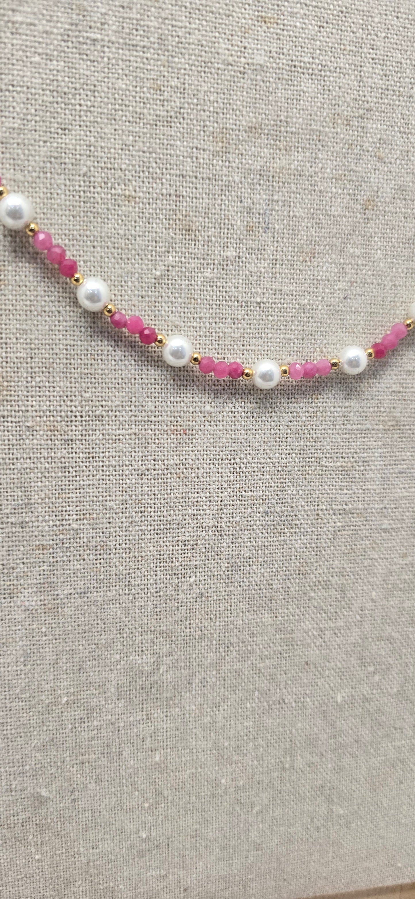 Girocollo perle rosa