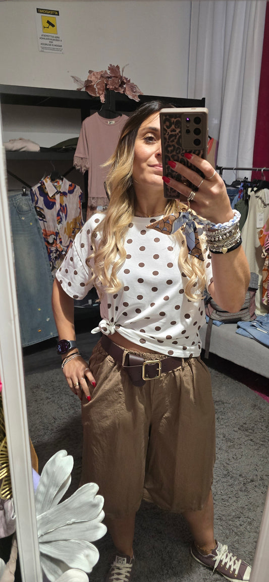 T shirt pois moro con nodo