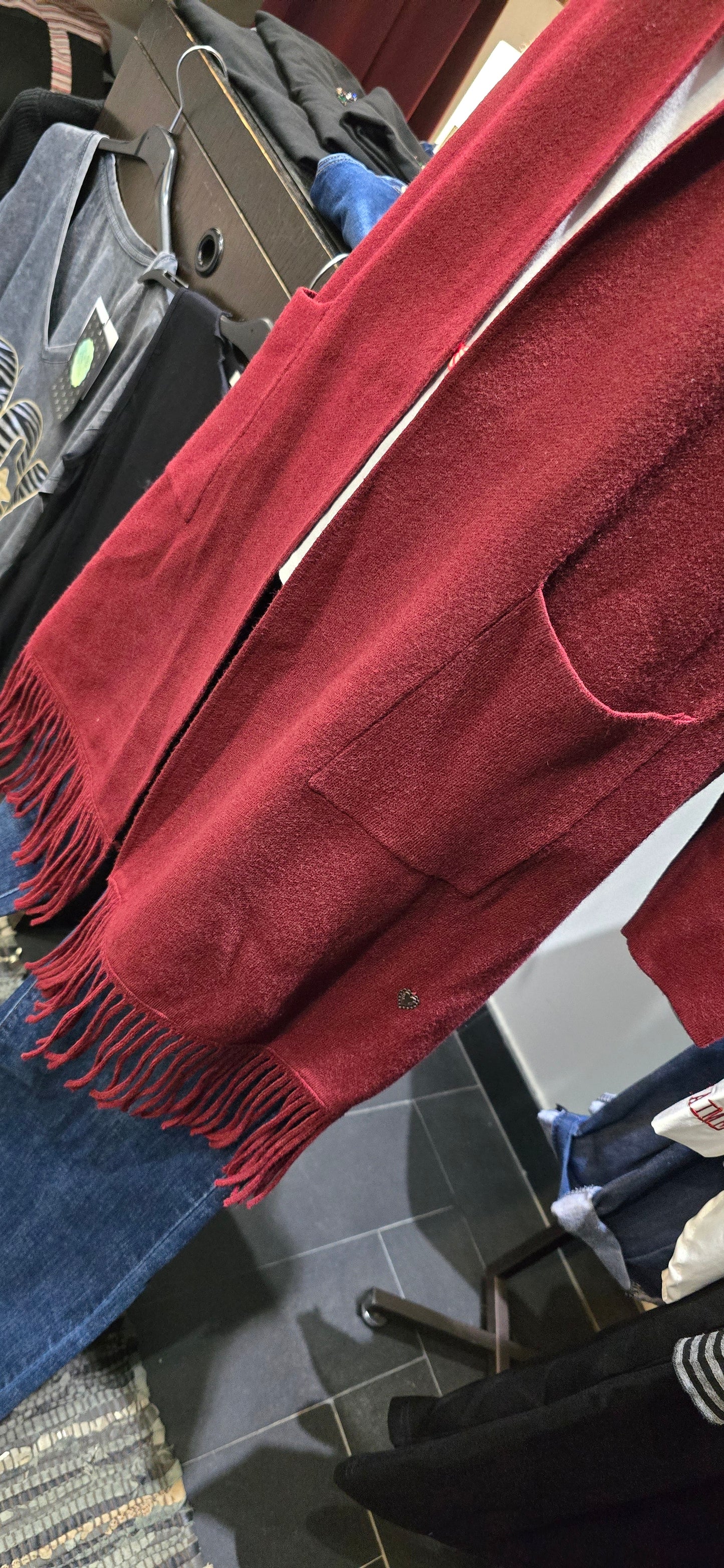 Spolverino frange bordeaux