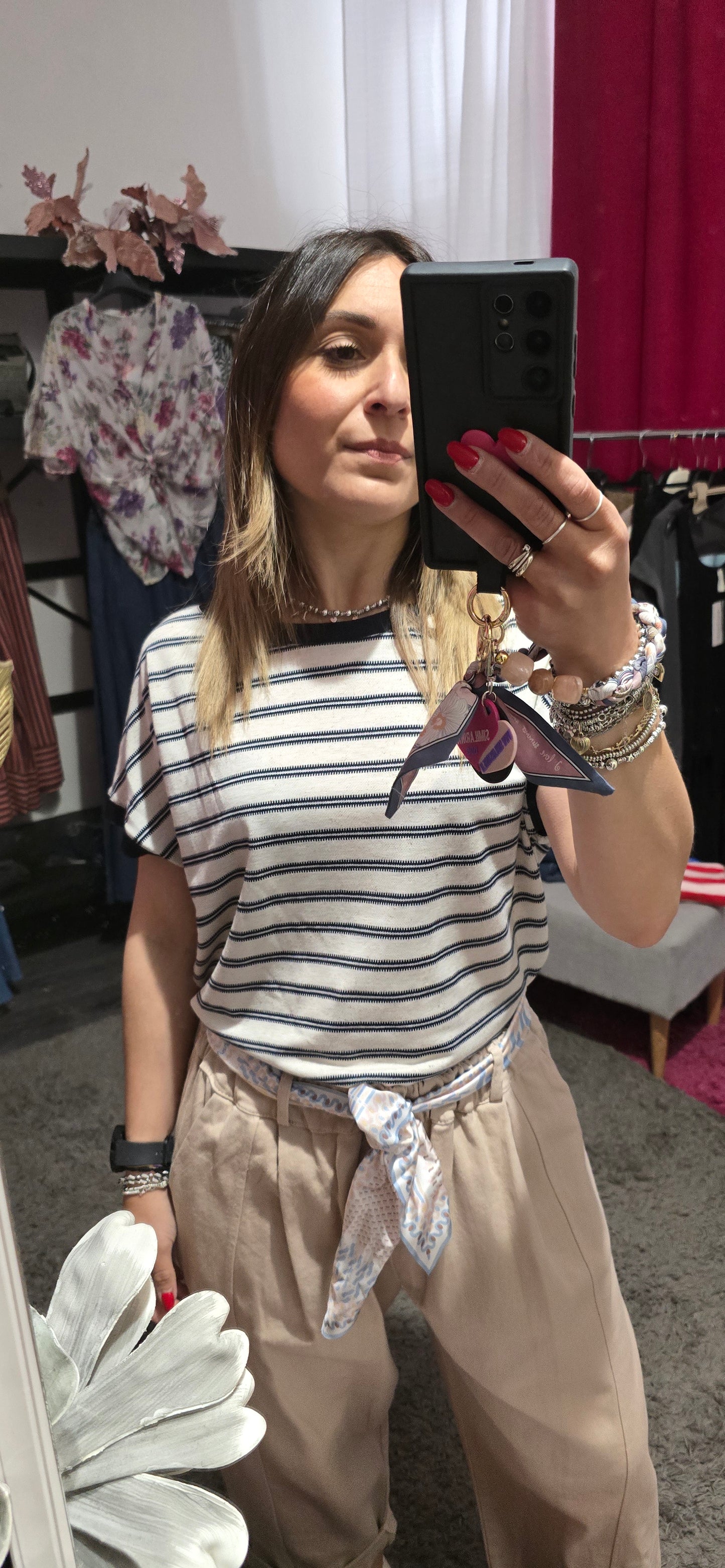 T shirt doppia riga blu
