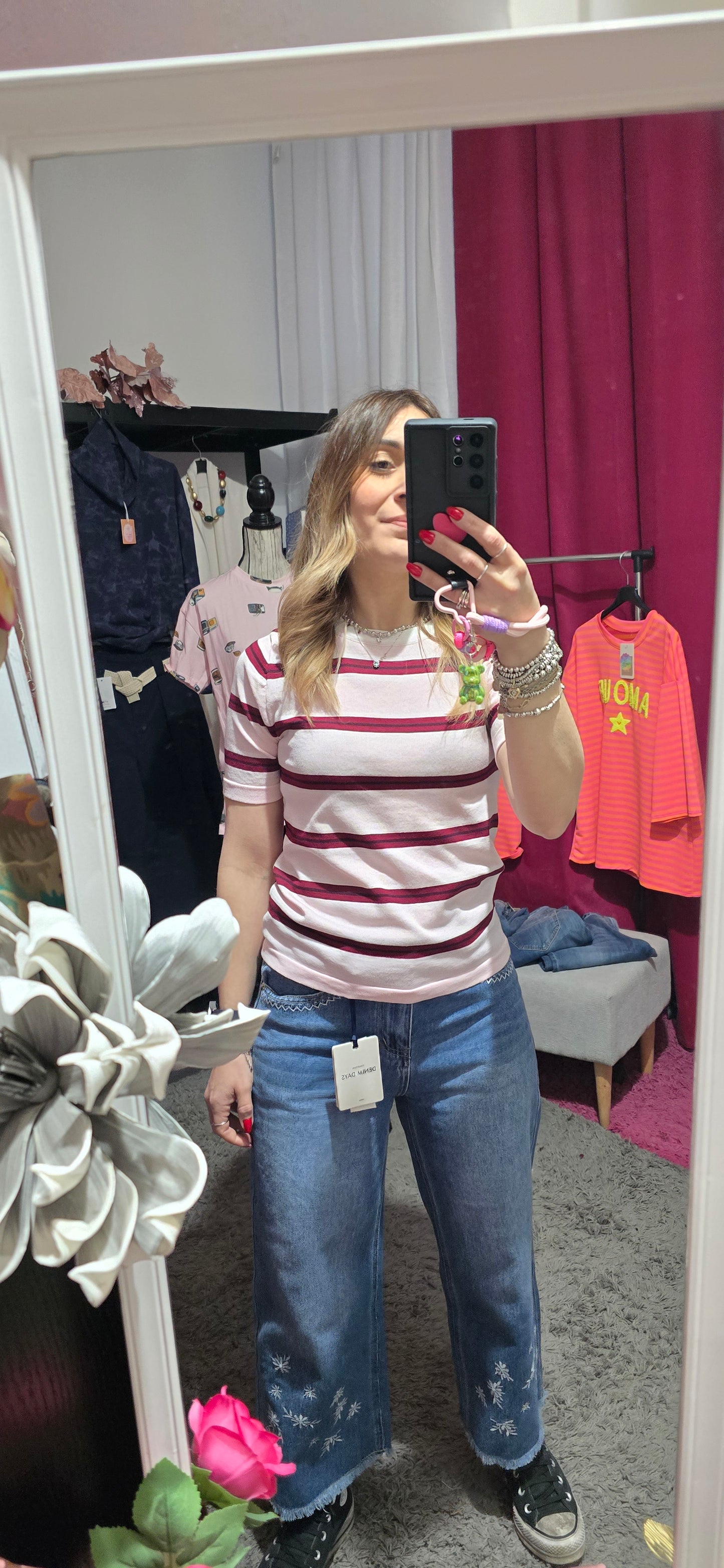 T shirt viscosa righe