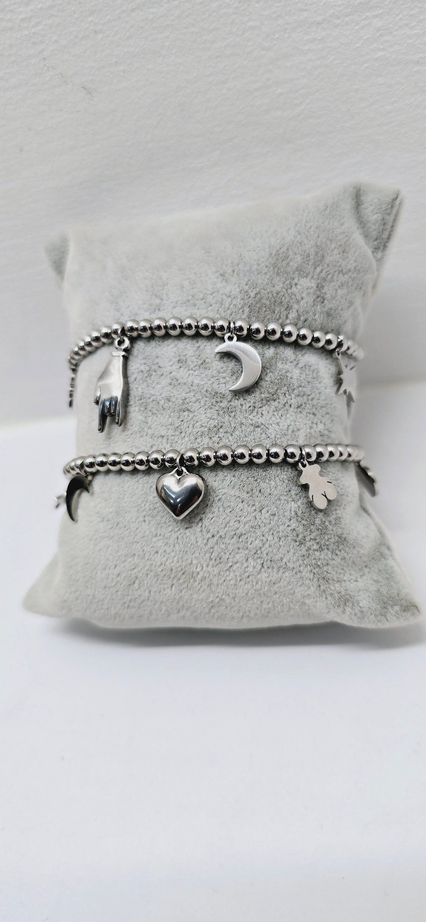 Bracciale charms acciaio silver