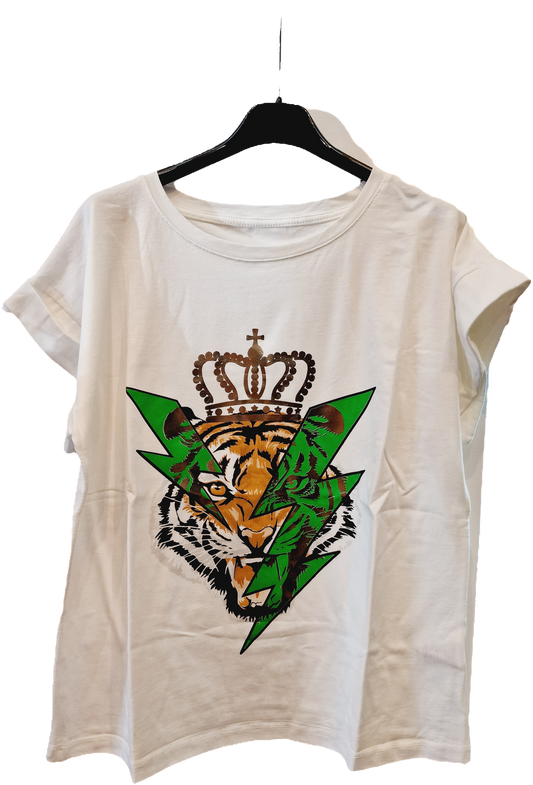 T shirt tigre bianca