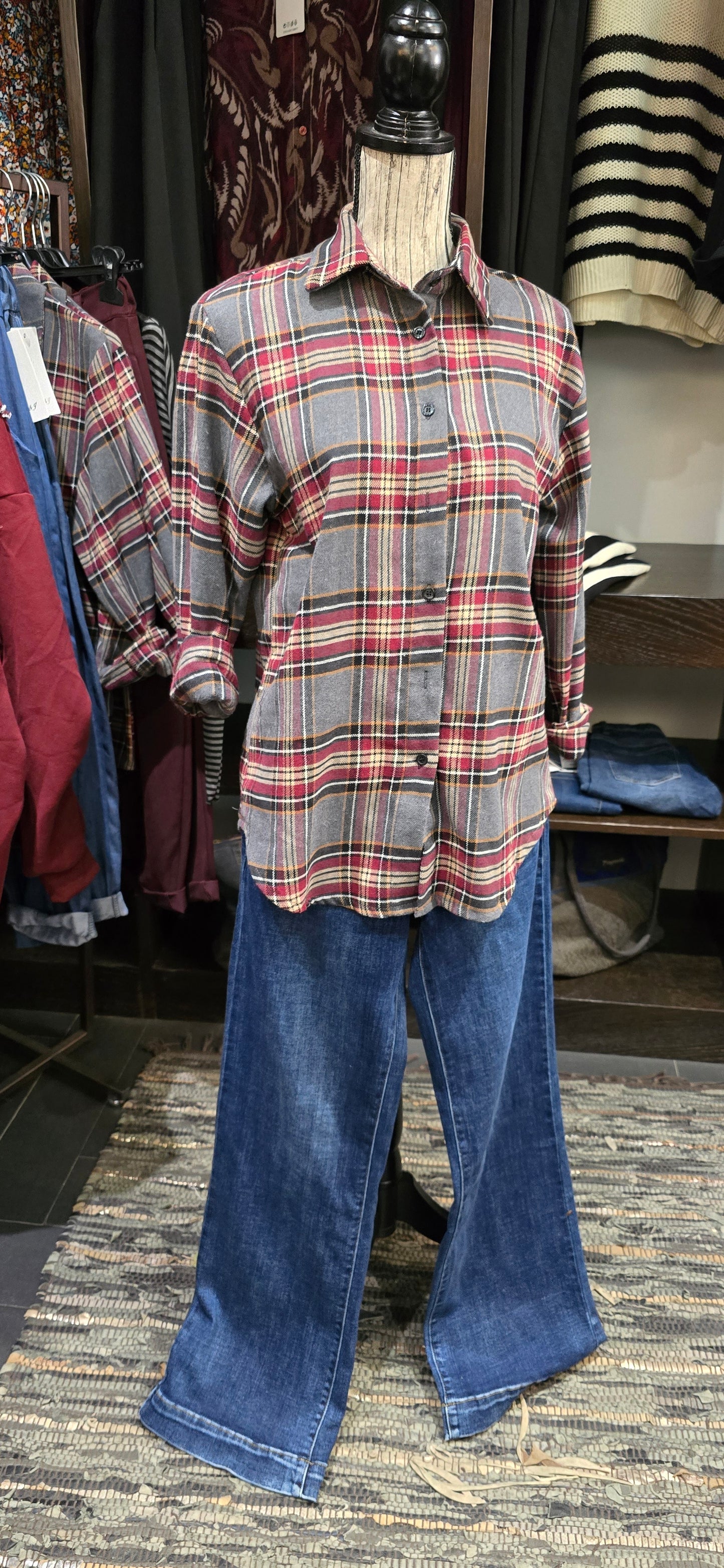 Camicia quadri grigia