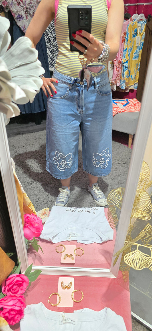 Jeans capri fiore