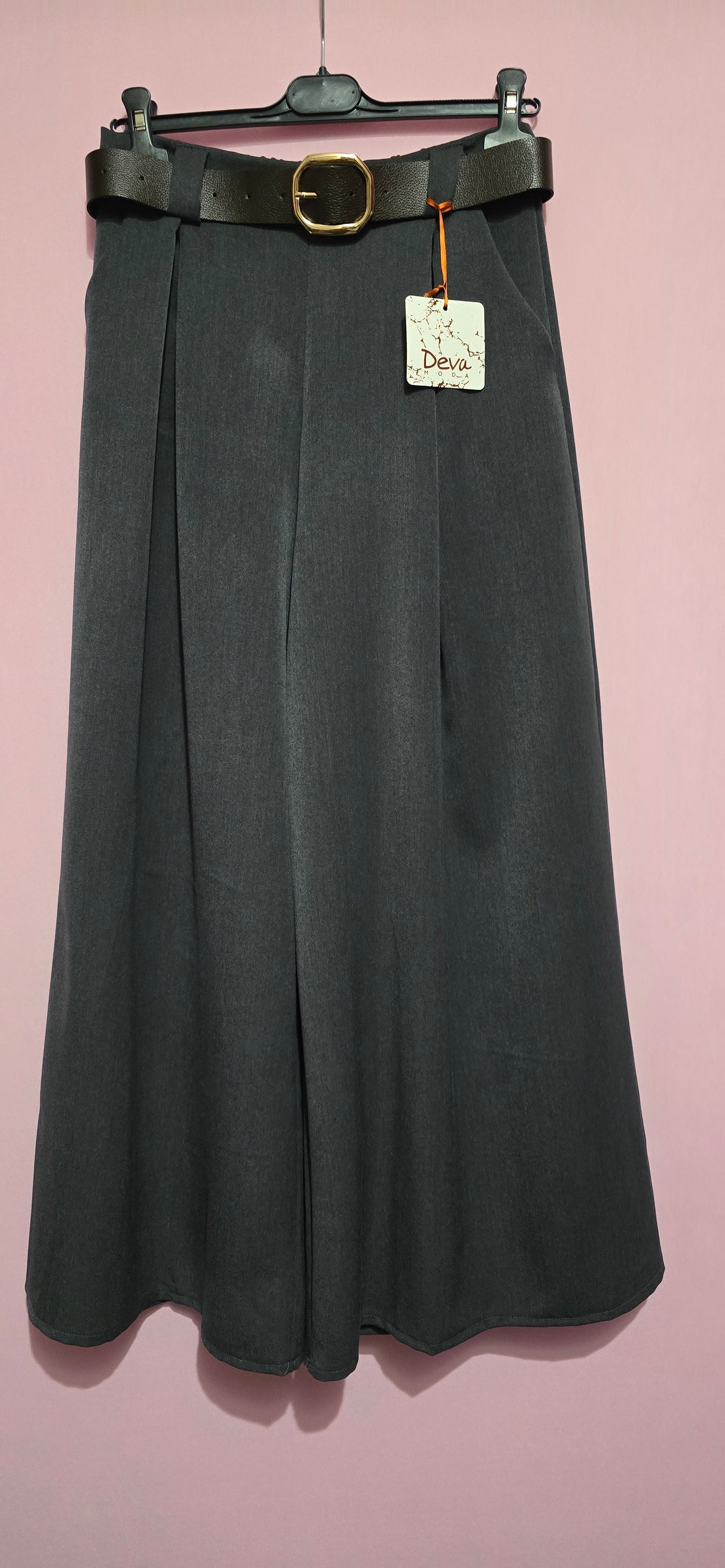 Pantapalazzo con cintura grigio