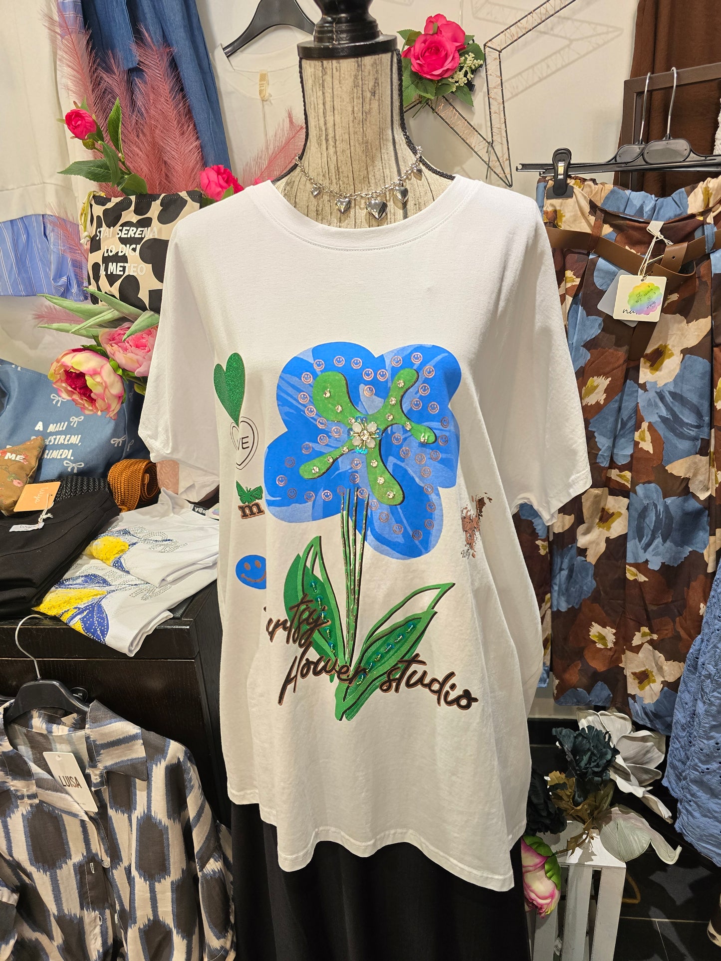 T shirt maxi fiore