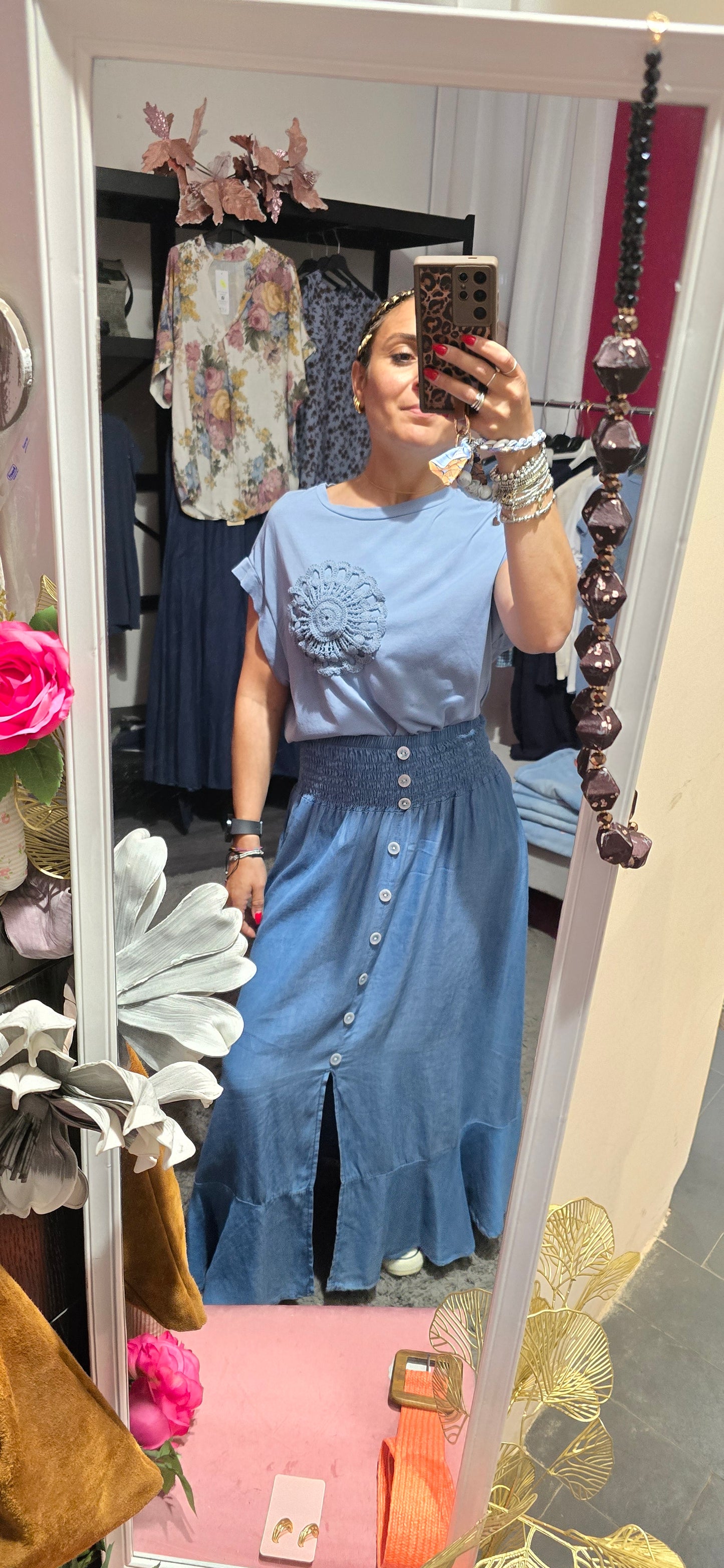 Maglia fiore uncinetto