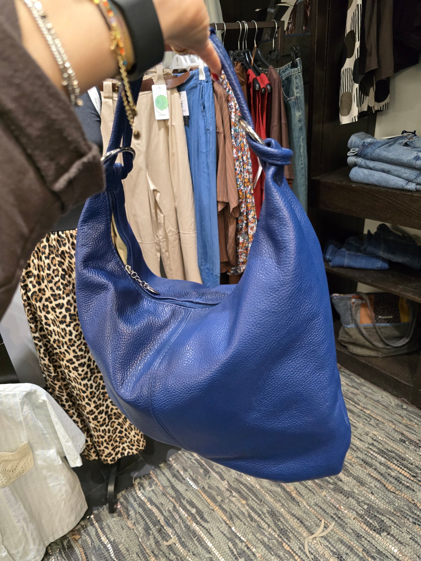 Borsa hobo blu elettrico