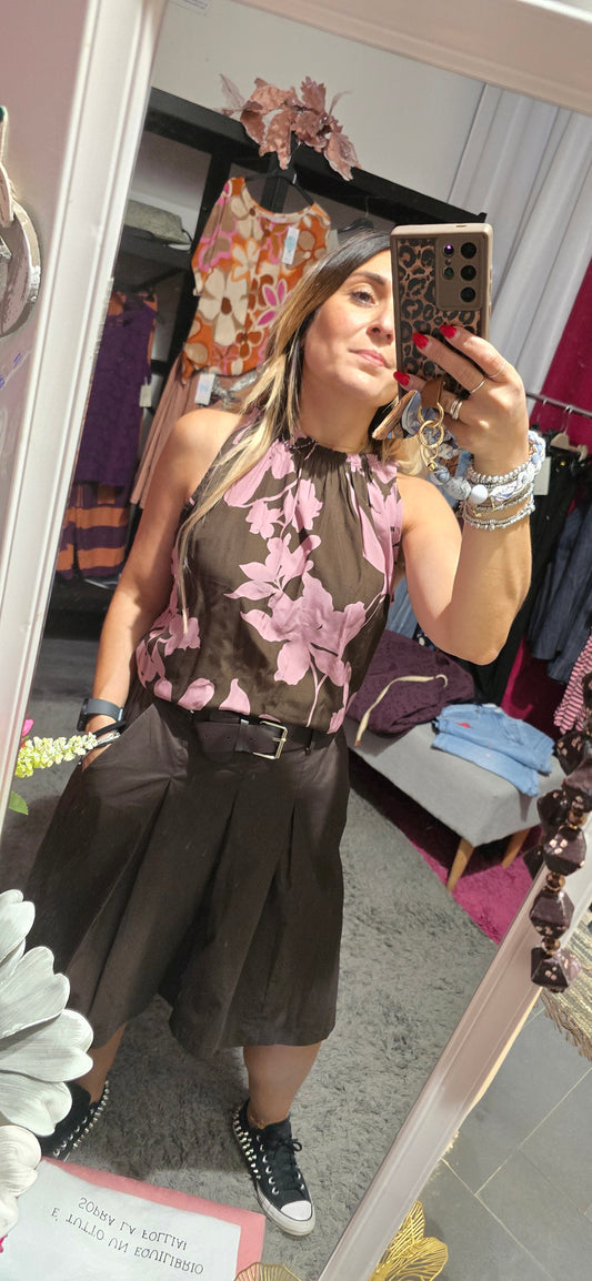 Blusa fiorata moro / rosa