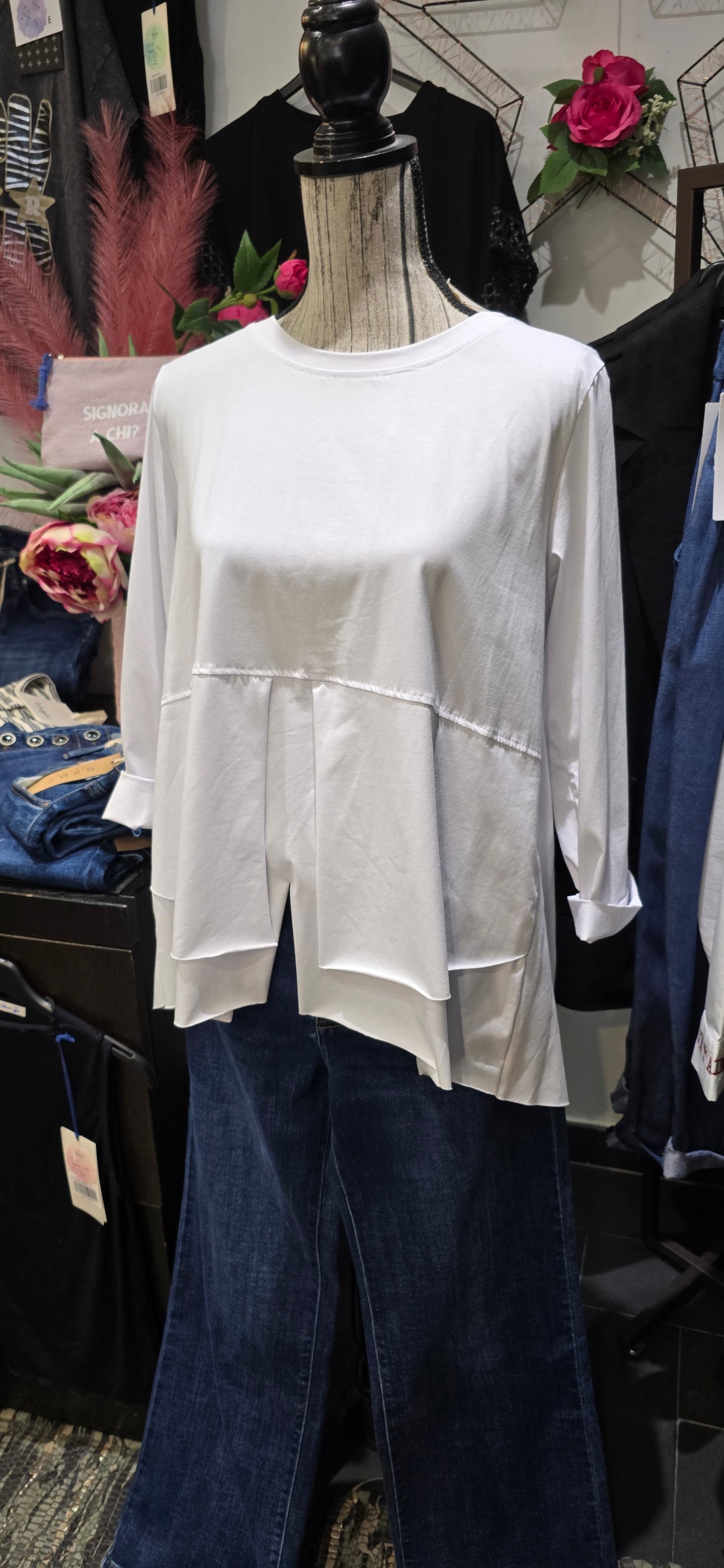Maglia taglio vivo bianca