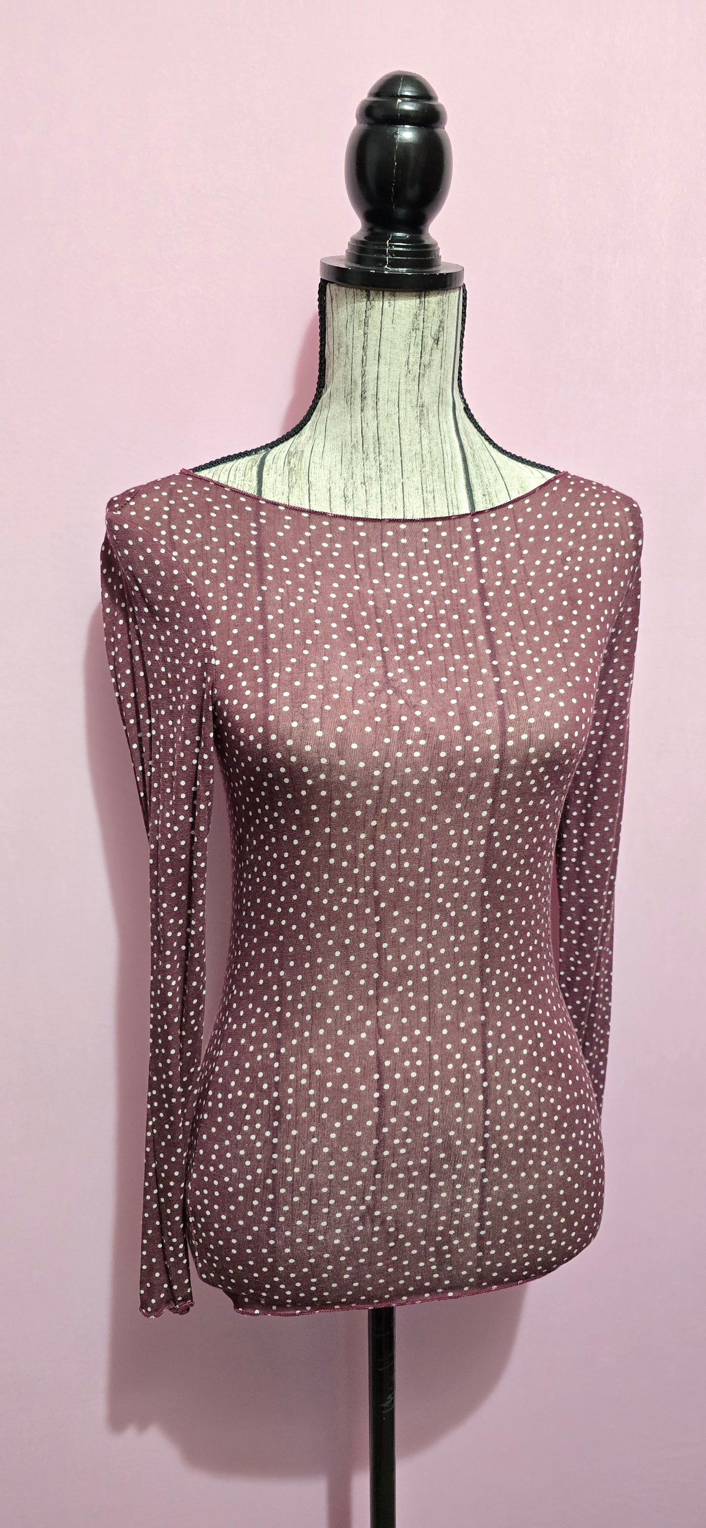 Sotto giacca pois bordeaux