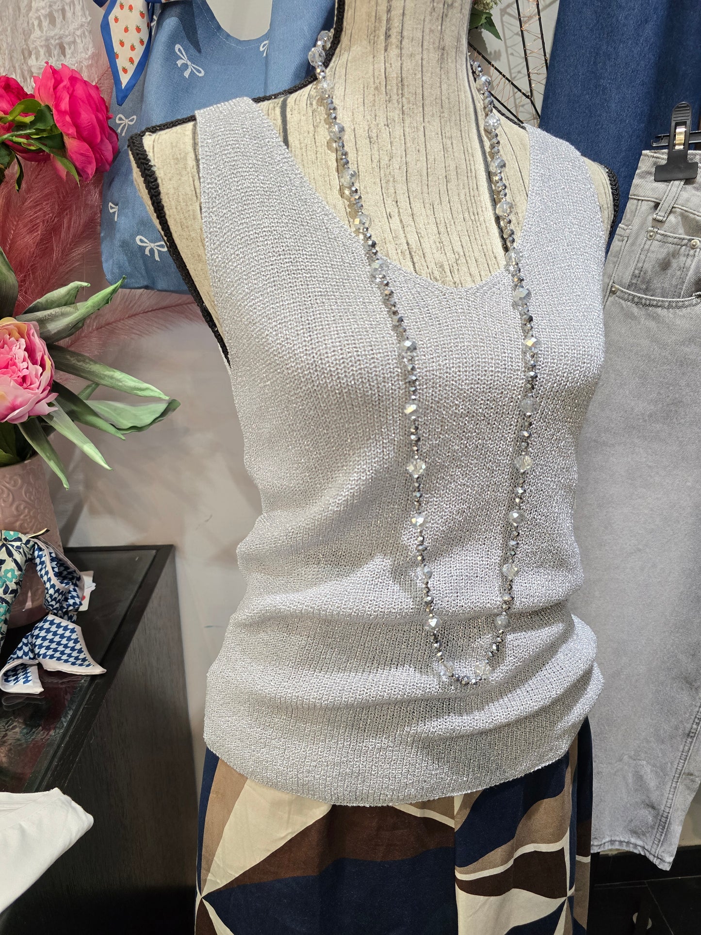 Canotta lurex silver