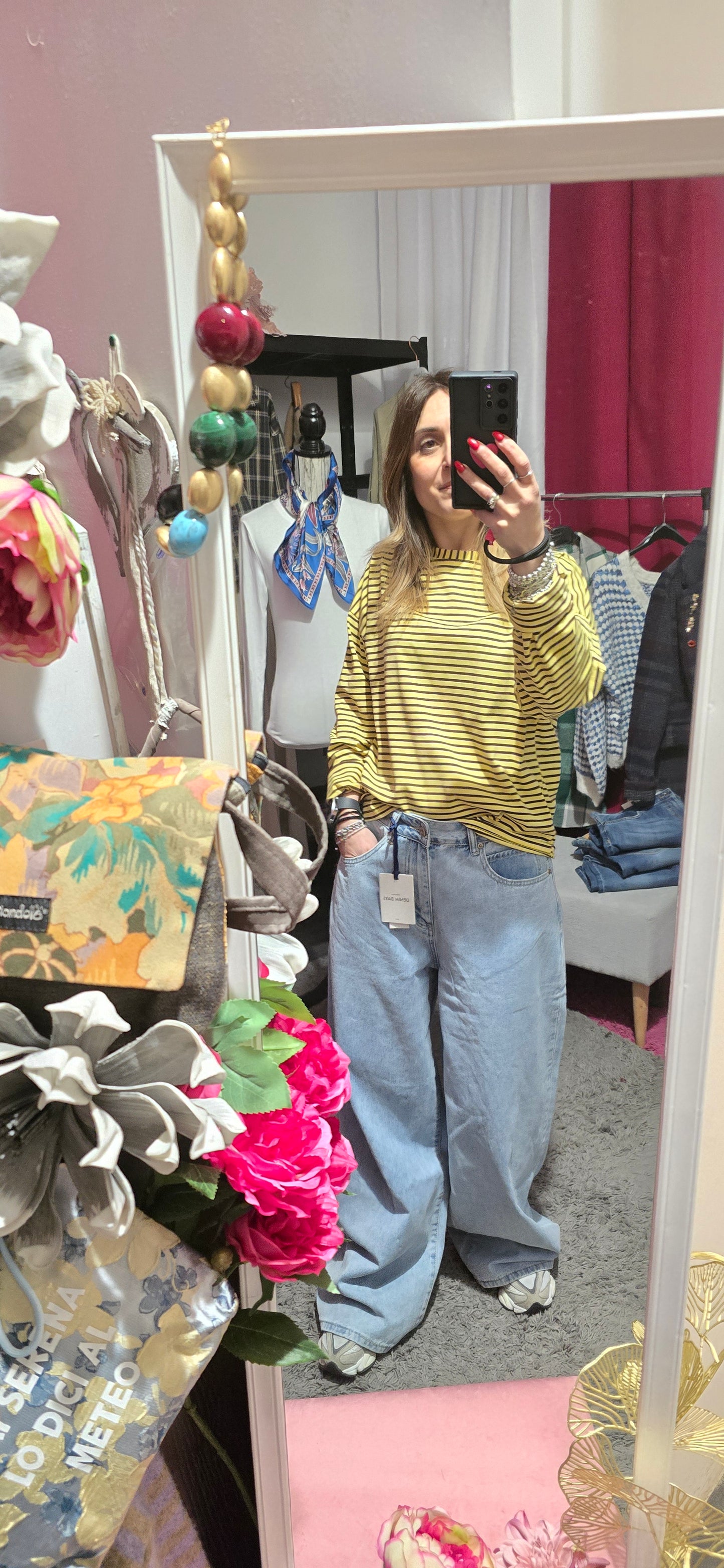 T shirt righe giallo / moro