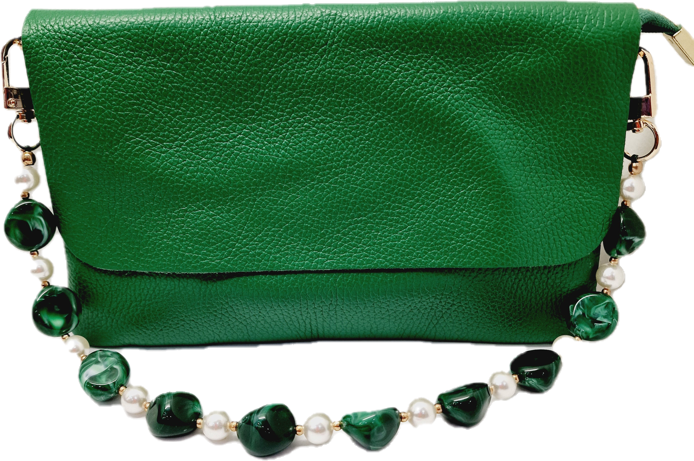 Pochette con catene verde