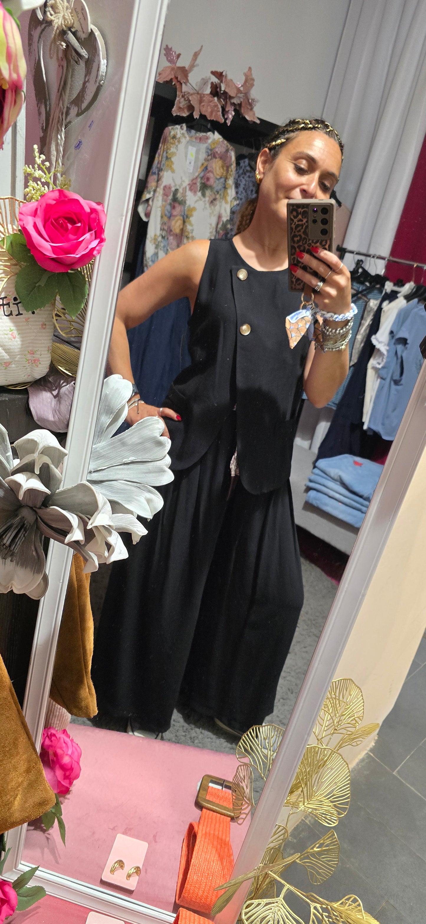 Completo nero pantalone+gilet
