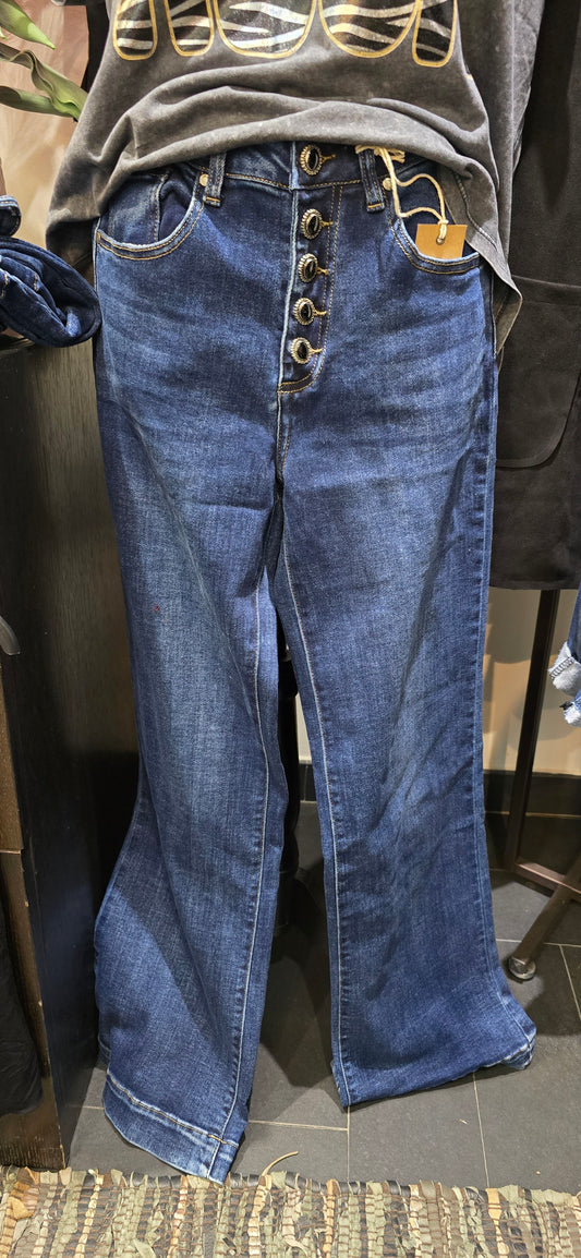 Jeans bottone gioiello