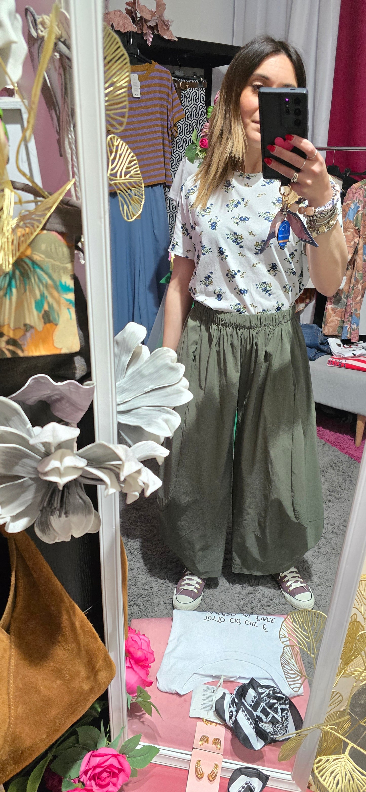 Pantalone verde balloon