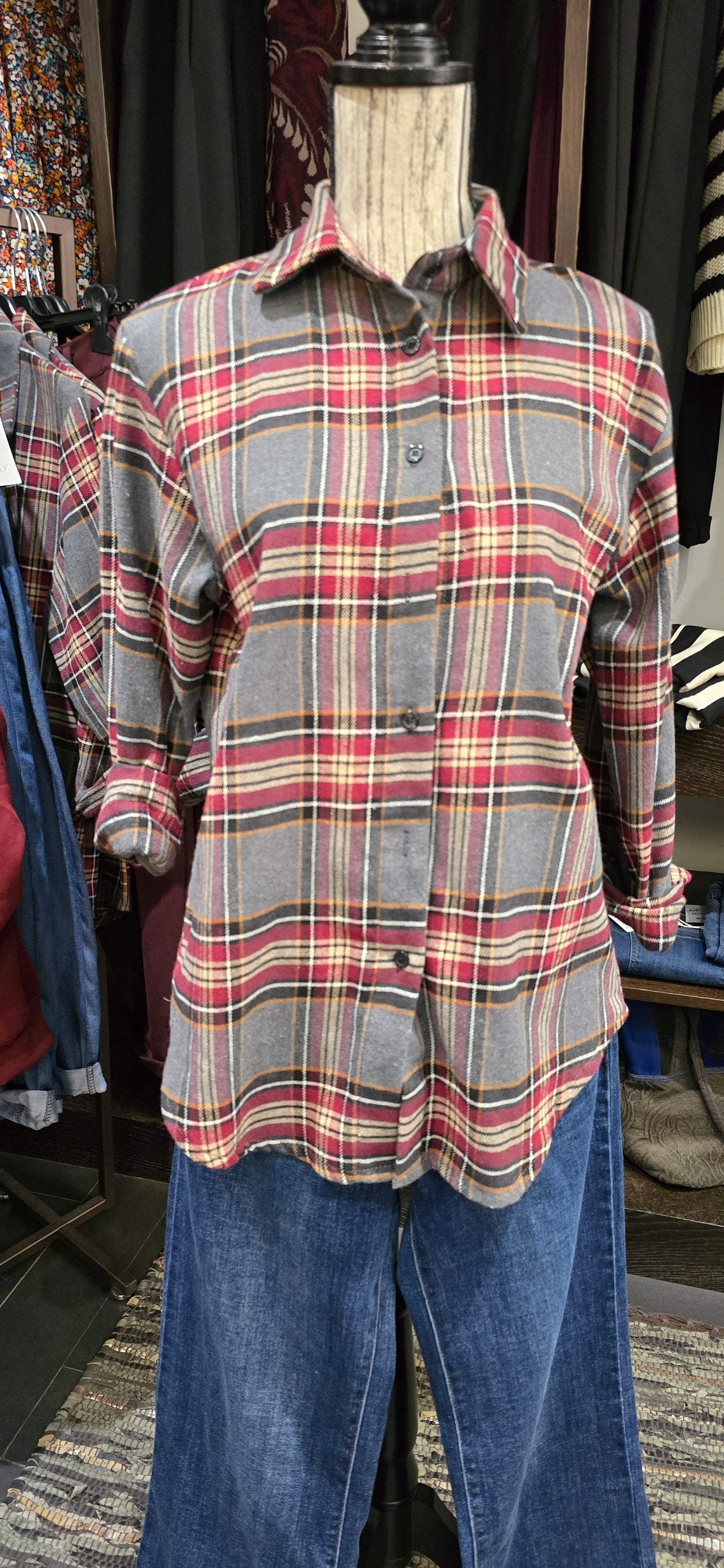 Camicia quadri grigia