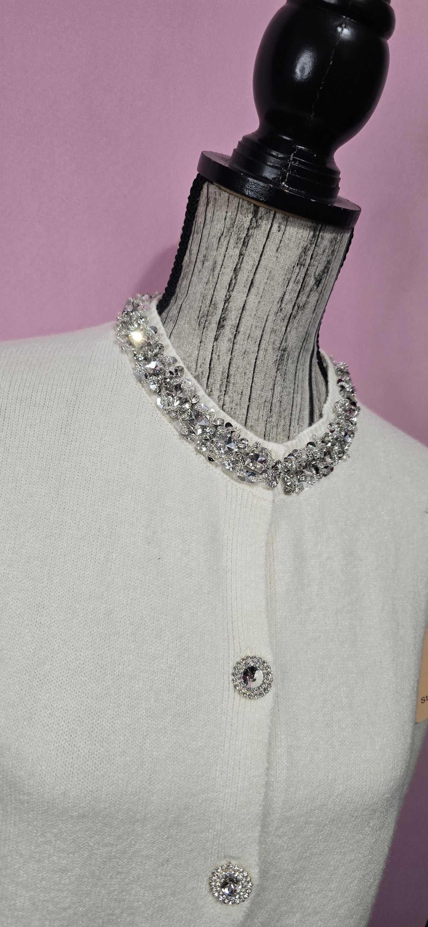 Cardigan celine strass panna