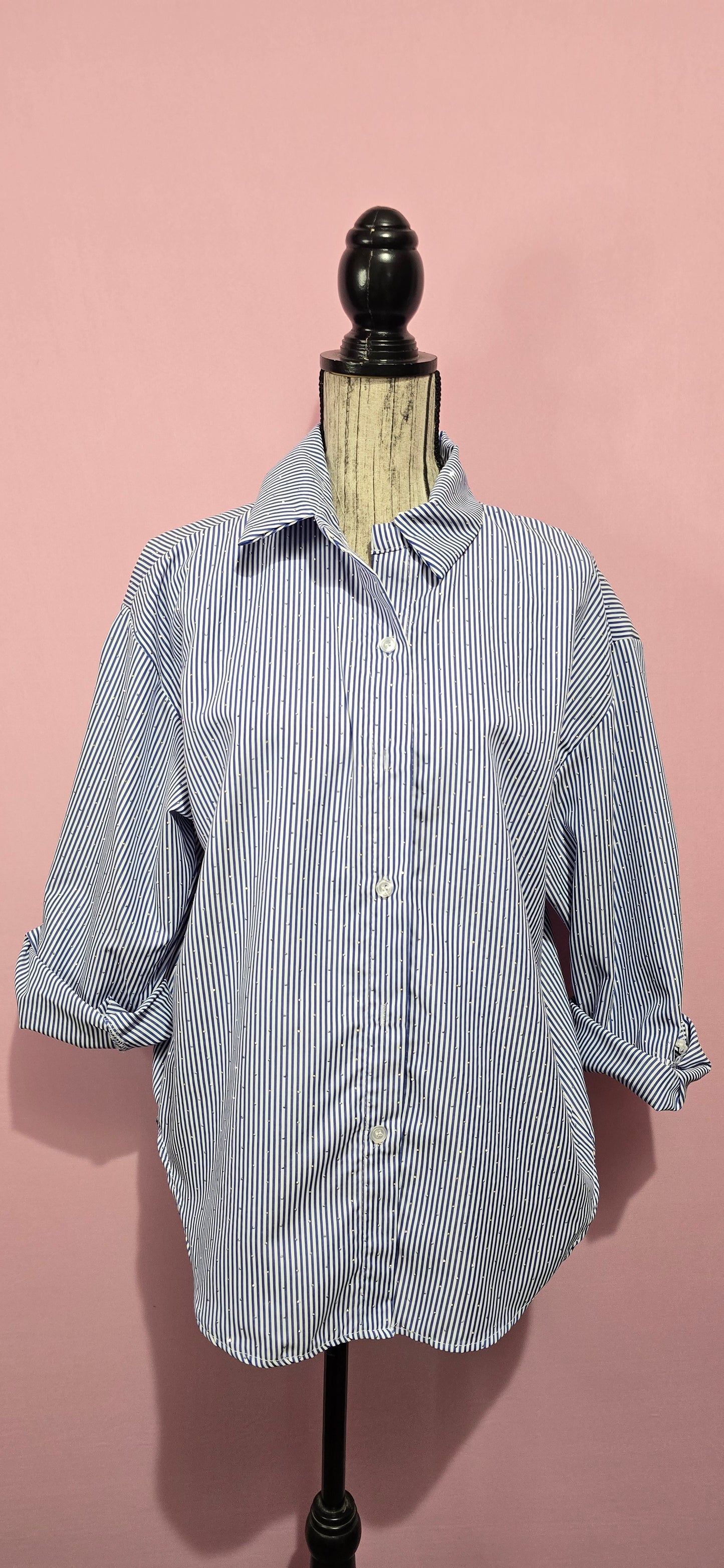 Camicia classica righe con strass