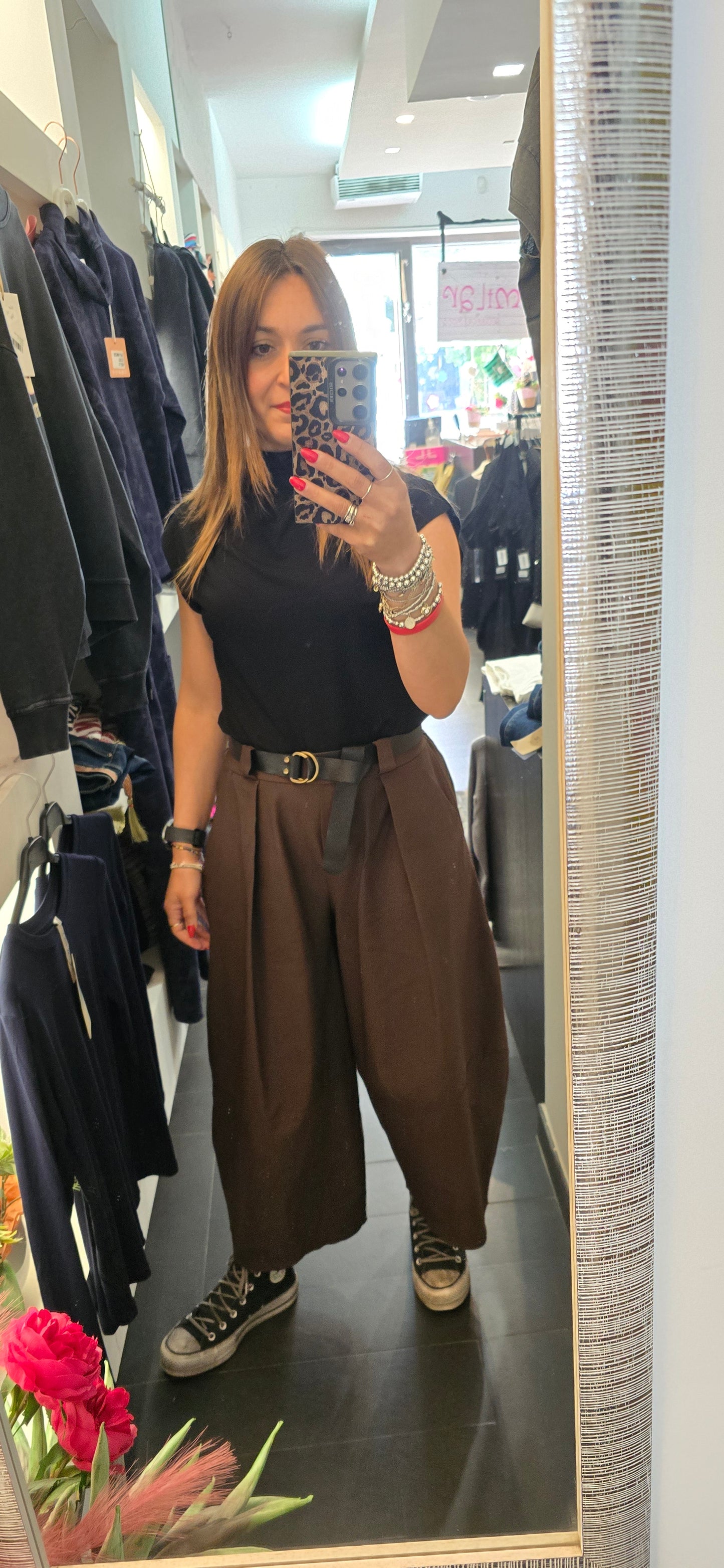 Pantalone balloon moro con cintura
