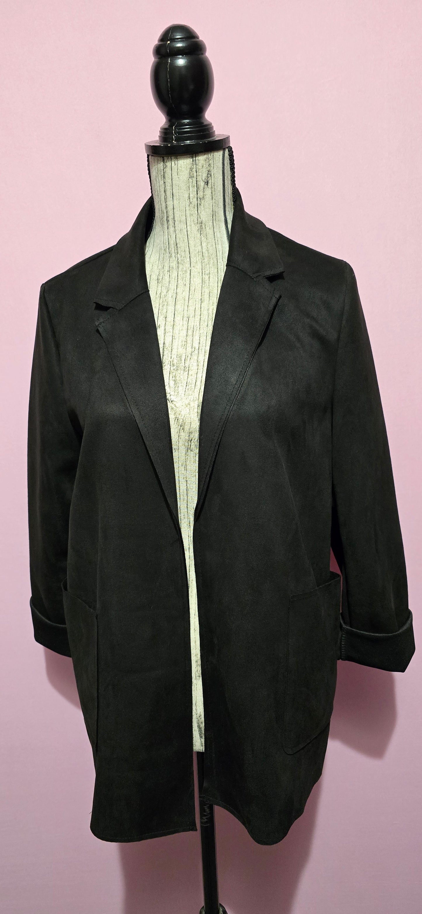 Blazer scamosciato nero