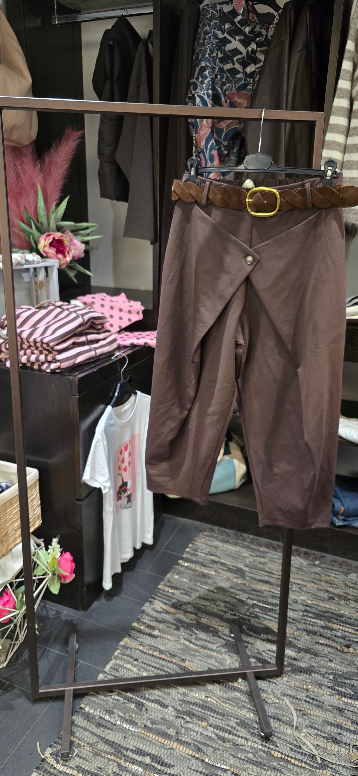 Pantalone punto milano con patta moro