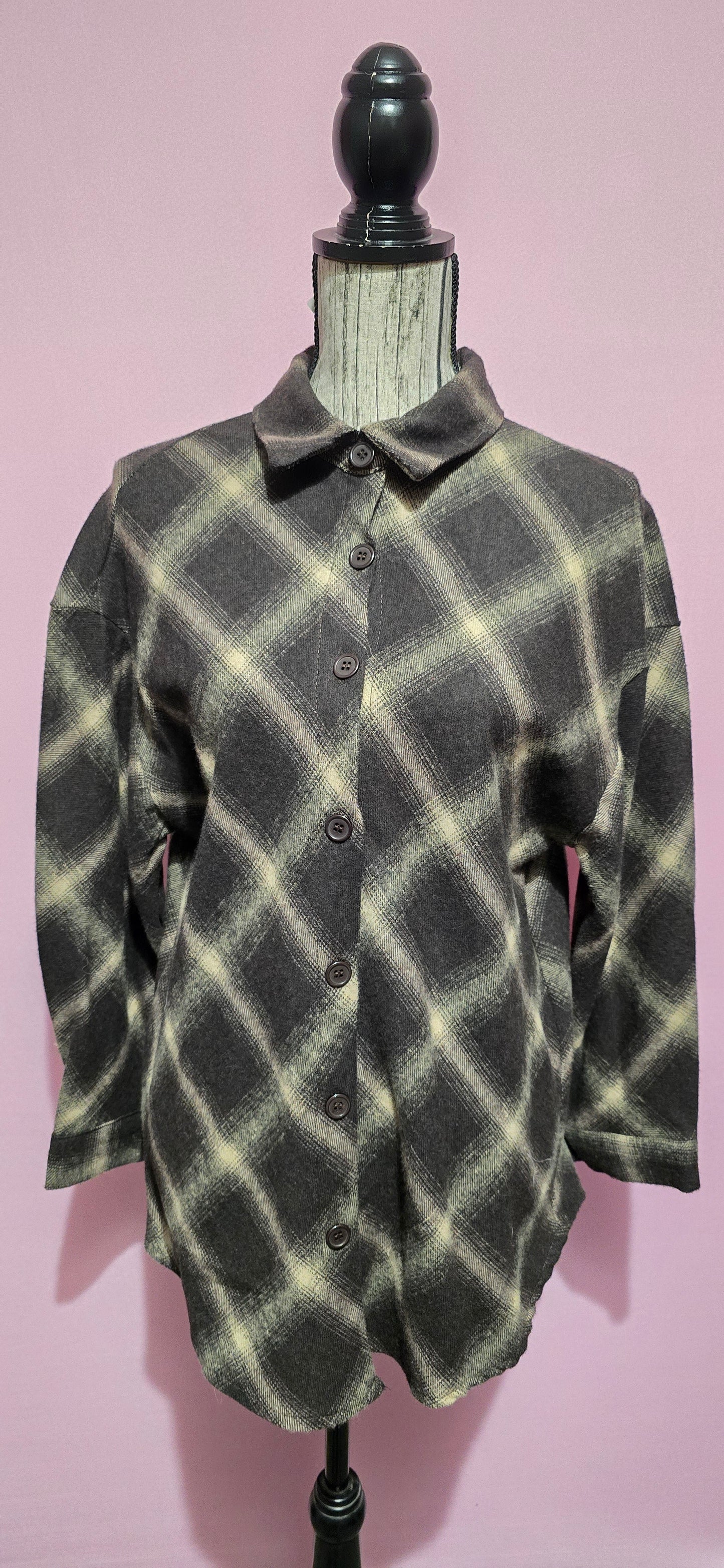 Camicia rombi diagonali nera