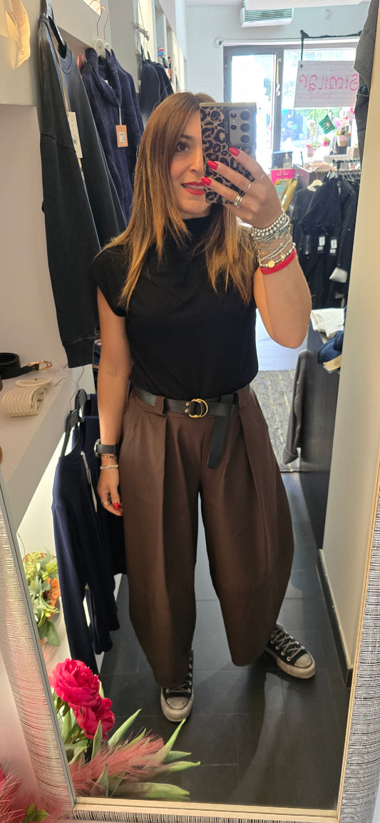 Pantalone balloon moro con cintura