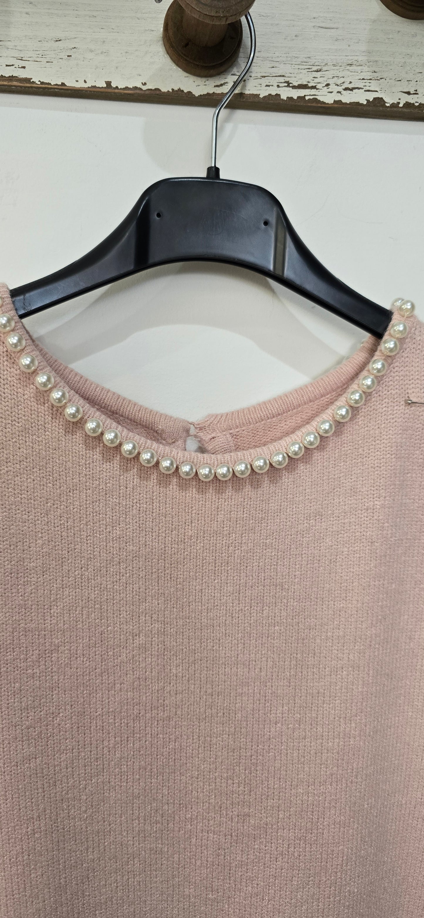 Pull decorazioni perle rosa