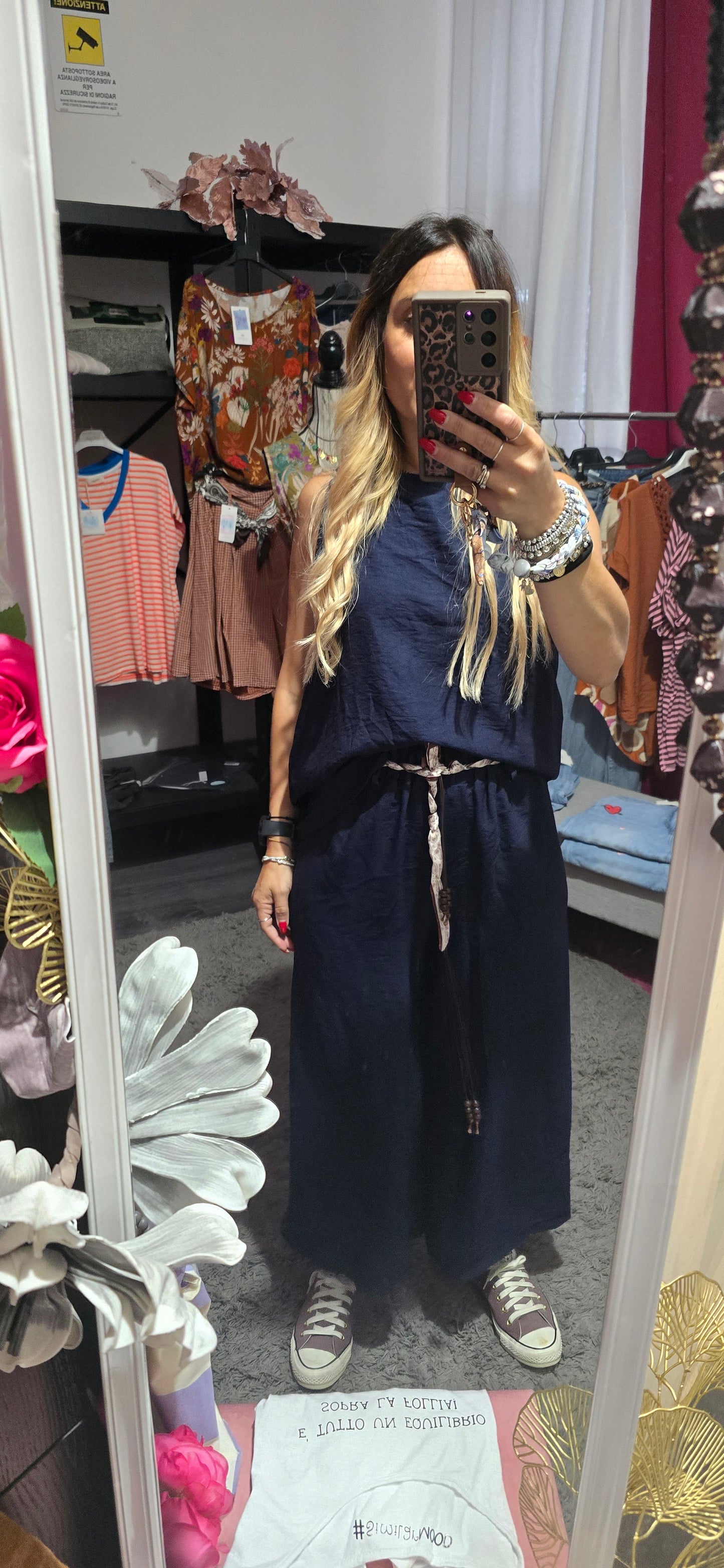 Completo viscosa blu