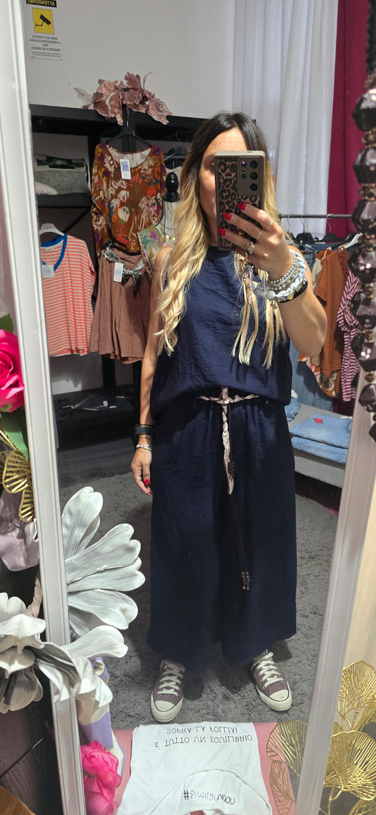 Completo viscosa blu
