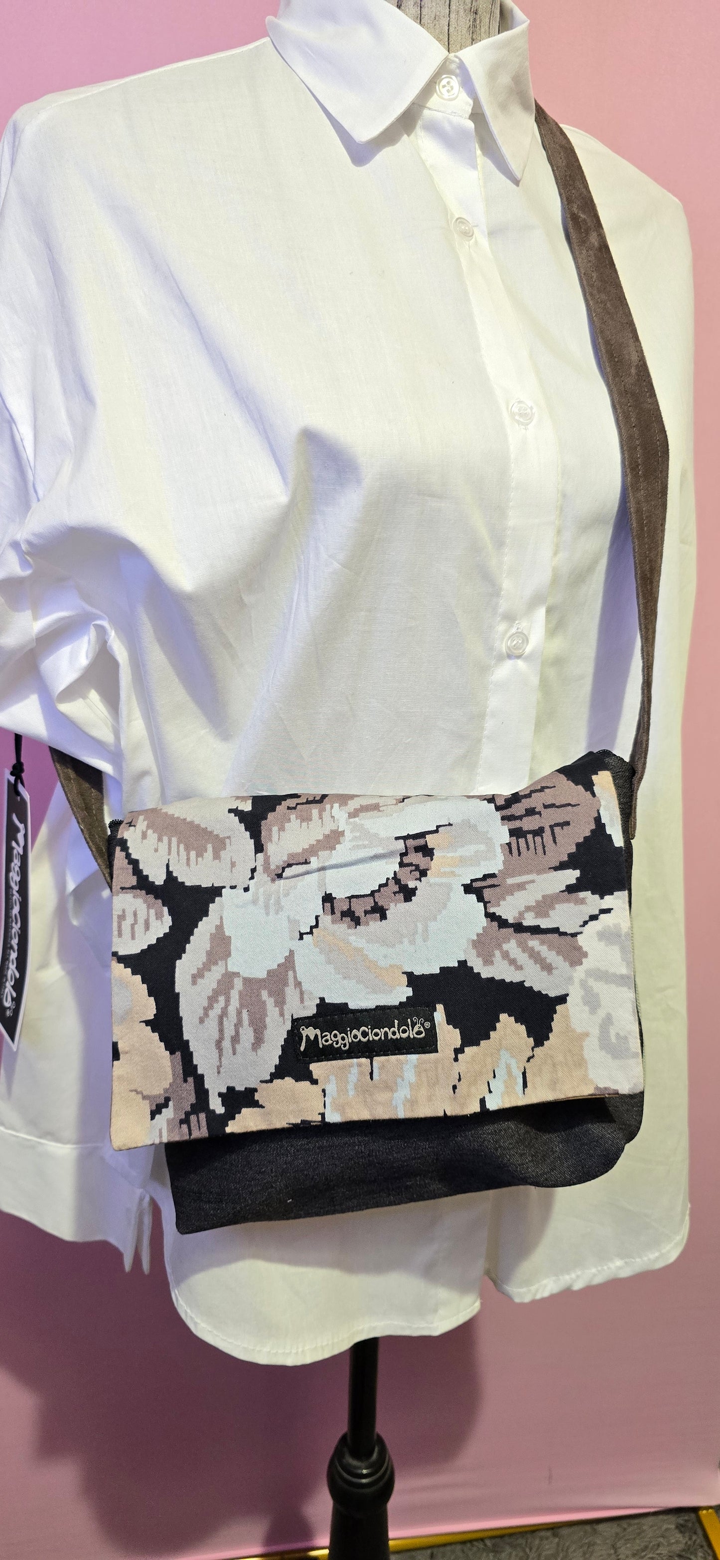 Borsa Chiara fiori nera